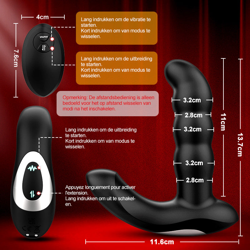 Master of Orgasm - 5 Extensions, 10 Vibrations, Fully Waterproof Anal Plug