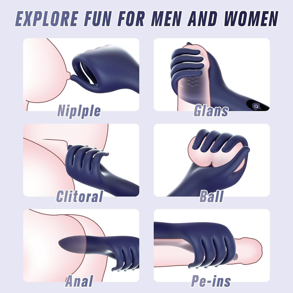 9X Vibration Finger Trainer Vibrator Glan Stimulator Masturbators
