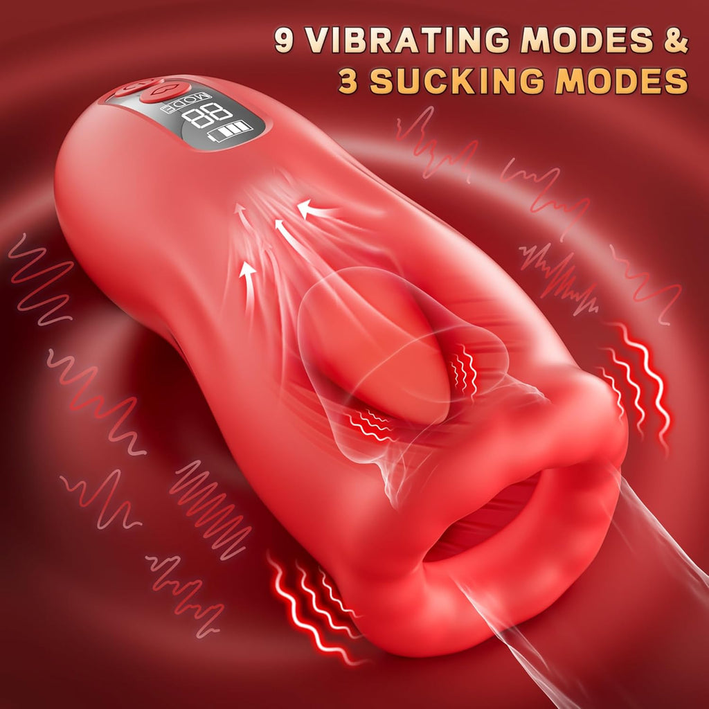 9X Tongue Licking Mouth-Wrapped Blowjob Male Stroker