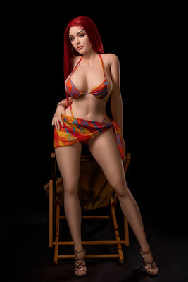 US Stock - Camila Silicone Head Sex Doll TPE Body Adult Love Doll Red Hair BBW Love Doll